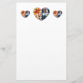 Buntes Patchwork-Steppdecken-Herz Briefpapier (Vorderseite)