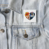 Buntes Patchwork-Steppdecken-Herz Button (Beispiel)
