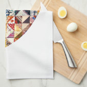 Buntes Patchwork-Steppdecken-Herz Handtuch (Viertel Falte)