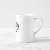 Buntes Patchwork-Steppdecken-Herz Porzellantasse (Rechts)