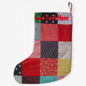 buntes Patchworkgewebe mit niedlichem Snowmanspaß Kleiner Weihnachtsstrumpf (Rückseite)