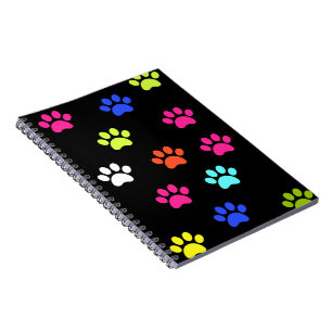 Buntes Pawprints Notizblock