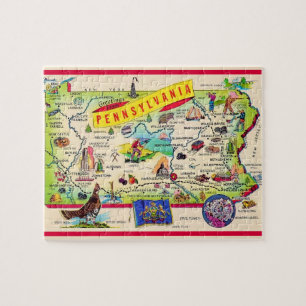 Buntes Pennsylvania 8x10 Kartenpuzzle Puzzle