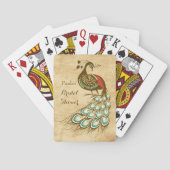 Buntes Pfau Brautparty Spielkarten (Rückseite)