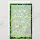 Buntes Pfau-Briefpapier Briefpapier (Vorne/Hinten)