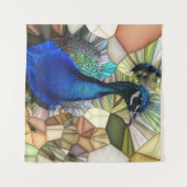 Buntes Pfauenmosaikband Wandteppich (Vorderseite (Horizontal))