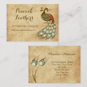Buntes Pfauprofil Visitenkarte (Vorne/Hinten)