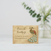 Buntes Pfauprofil Visitenkarte (Stehend Vorderseite)