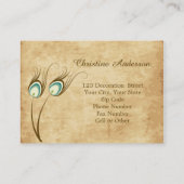 Buntes Pfauprofil Visitenkarte (Rückseite)