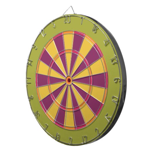 Buntes Pfeil-Brett im lila gelben Grün Dartscheibe (Vorderseite rechts)