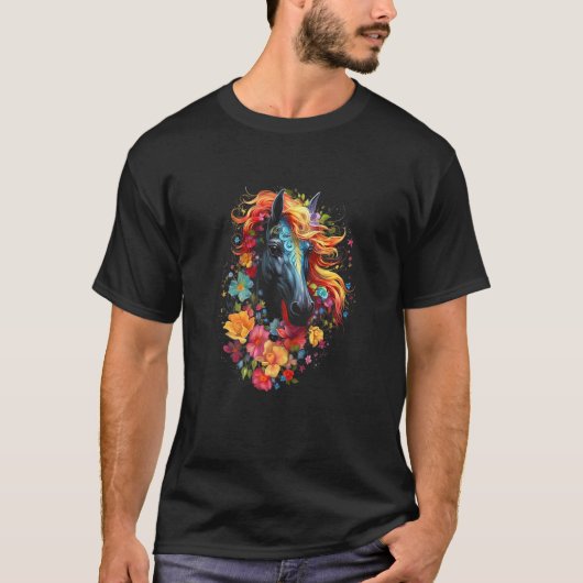 Buntes Pferd 3 T-Shirt (Vorderseite)