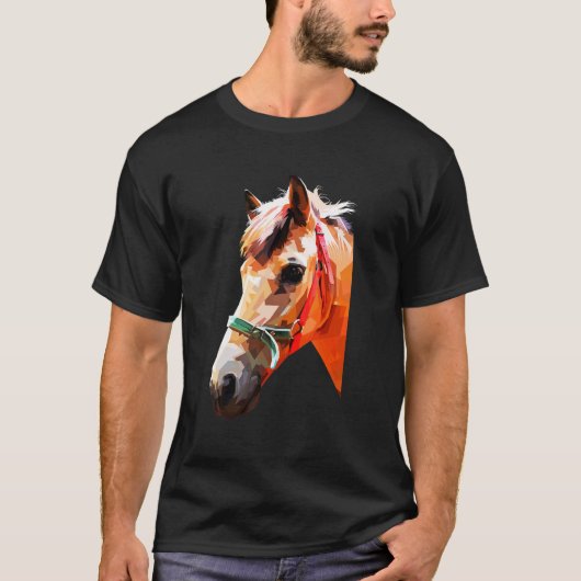Buntes Pferd Grafik 1 T-Shirt (Vorderseite)