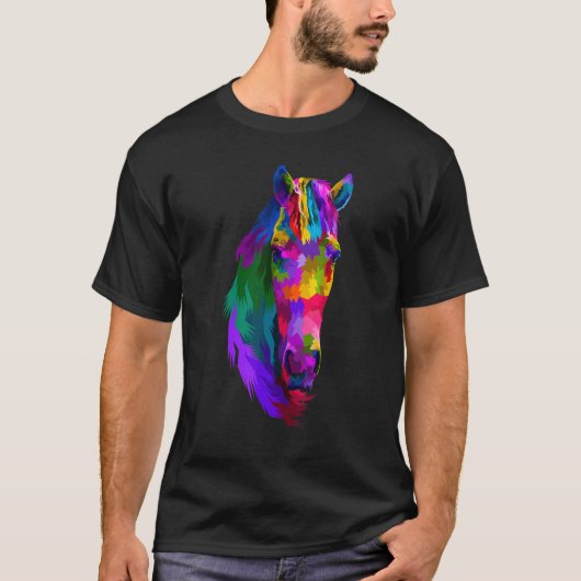 Buntes Pferd Grafik 3 T-Shirt (Vorderseite)