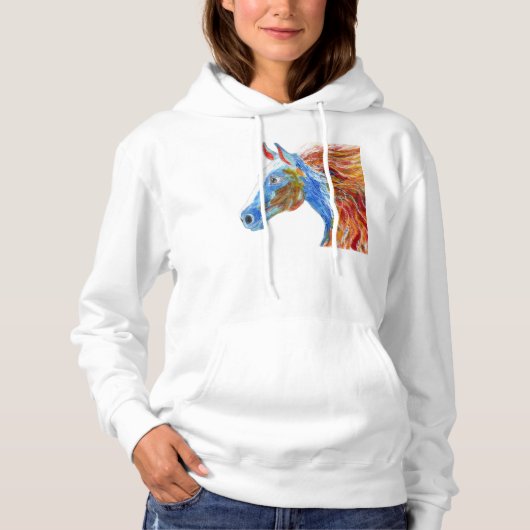 Buntes Pferd Hoodie (Vorderseite)