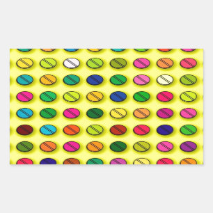 Buntes Pillenmuster Rechteckiger Aufkleber