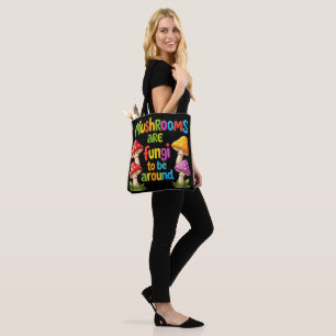 Buntes Pilzdesign, helle Waldpilze Tasche