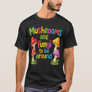 Buntes Pilzdesign, leuchtende Waldpilze T-Shirt