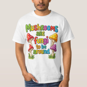 Buntes Pilzdesign, leuchtende Waldpilze T-Shirt