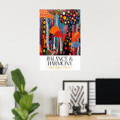 Buntes Pilzkunst-Poster Psychodelischer Wald Poster (Heimbüro)