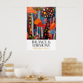 Buntes Pilzkunst-Poster Psychodelischer Wald Poster (Küche)