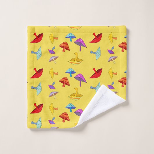 buntes Pilztuch-Set Badhandtuch Set (Waschlappen)