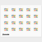 Buntes Play Date Logo Sticker (Blatt)