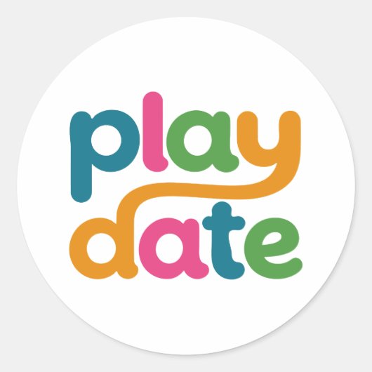 Buntes Play Date Logo Sticker (Vorderseite)