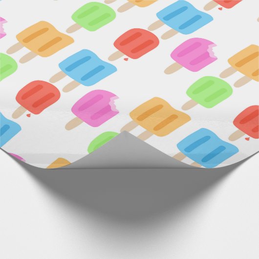 Buntes Popsicle-Muster Geschenkpapier (Ecke)