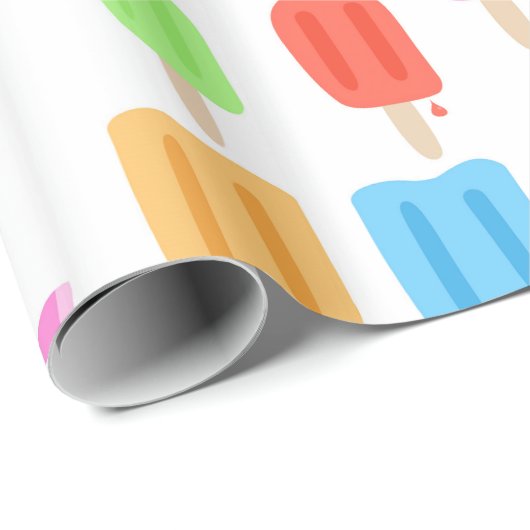 Buntes Popsicle-Muster Geschenkpapier (Rolleneckpunkt)