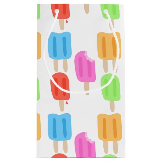 Buntes Popsicle-Muster Kleine Geschenktüte (Rückseite)