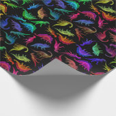 Buntes prähistorisches Dinosaurier-Packpapier Geschenkpapier (Ecke)