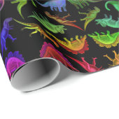 Buntes prähistorisches Dinosaurier-Packpapier Geschenkpapier (Rolleneckpunkt)