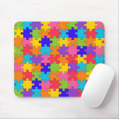 Buntes Puzzle bessert glücklichen Puzzler aus Mousepad (Mit Mouse)