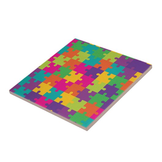 Buntes Puzzle-Muster Fliese (Seite)