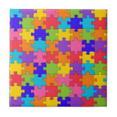 Buntes Puzzle-Muster Fliese (Vorderseite)