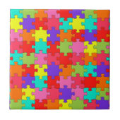 Buntes Puzzle-Muster Fliese (Vorderseite)