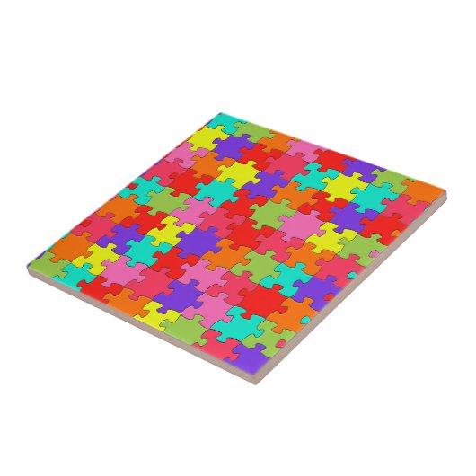 Buntes Puzzle-Muster Fliese (Seite)