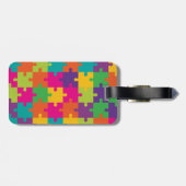 Buntes Puzzle-Muster Gepäckanhänger (Rückseite horizontal)