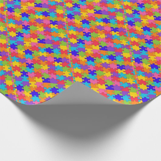 Buntes Puzzle-Muster Geschenkpapier (Ecke)