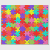 Buntes Puzzle-Muster Geschenkpapier (Flach)