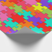 Buntes Puzzle-Muster Geschenkpapier (Ecke)