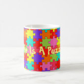 Buntes Puzzle-Muster Kaffeetasse (Mittel)
