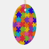 Buntes Puzzle-Muster Keramik Ornament (Rechts)