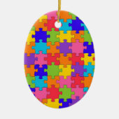Buntes Puzzle-Muster Keramik Ornament (Vorne)