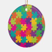 Buntes Puzzle-Muster Keramik Ornament (Links)