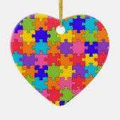 Buntes Puzzle-Muster Keramik Ornament (Vorne)
