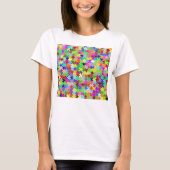 Buntes Puzzle-Muster T-Shirt (Vorderseite)