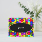 'Buntes Puzzle' Postkarte (Stehend Vorderseite)