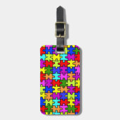 Buntes Puzzlemuster des Regenbogens Gepäckanhänger (Vorderseite vertikal)