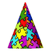 Buntes Puzzlemuster des Regenbogens Partyhütchen (Rückseite)